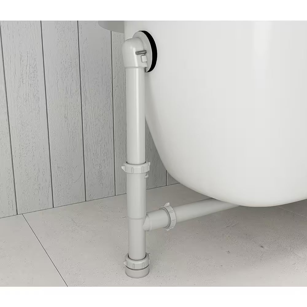 "Chrome Twist and Close Bath Waste and Overflow Drain with 1-1/2 In. White Poly Pipe"