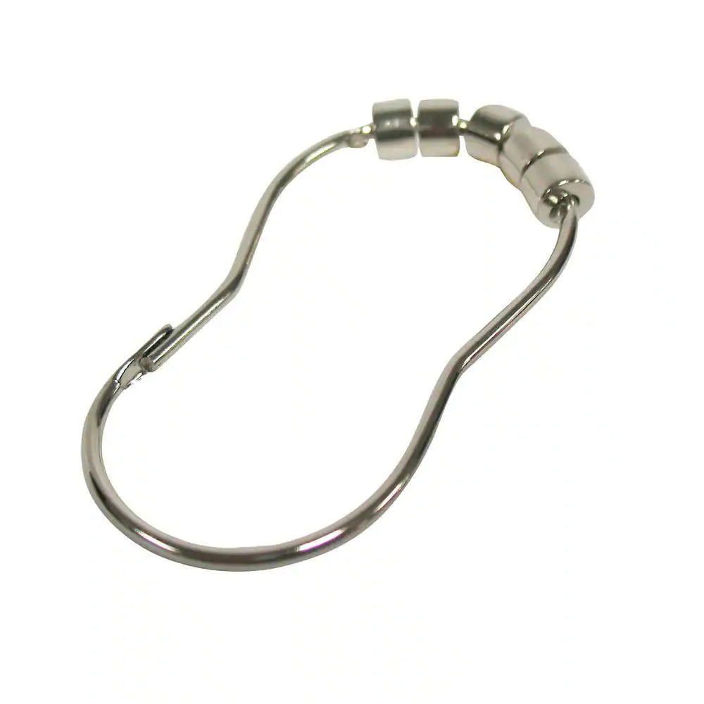 "Chrome Metal Shower Curtain Rings/Hooks"