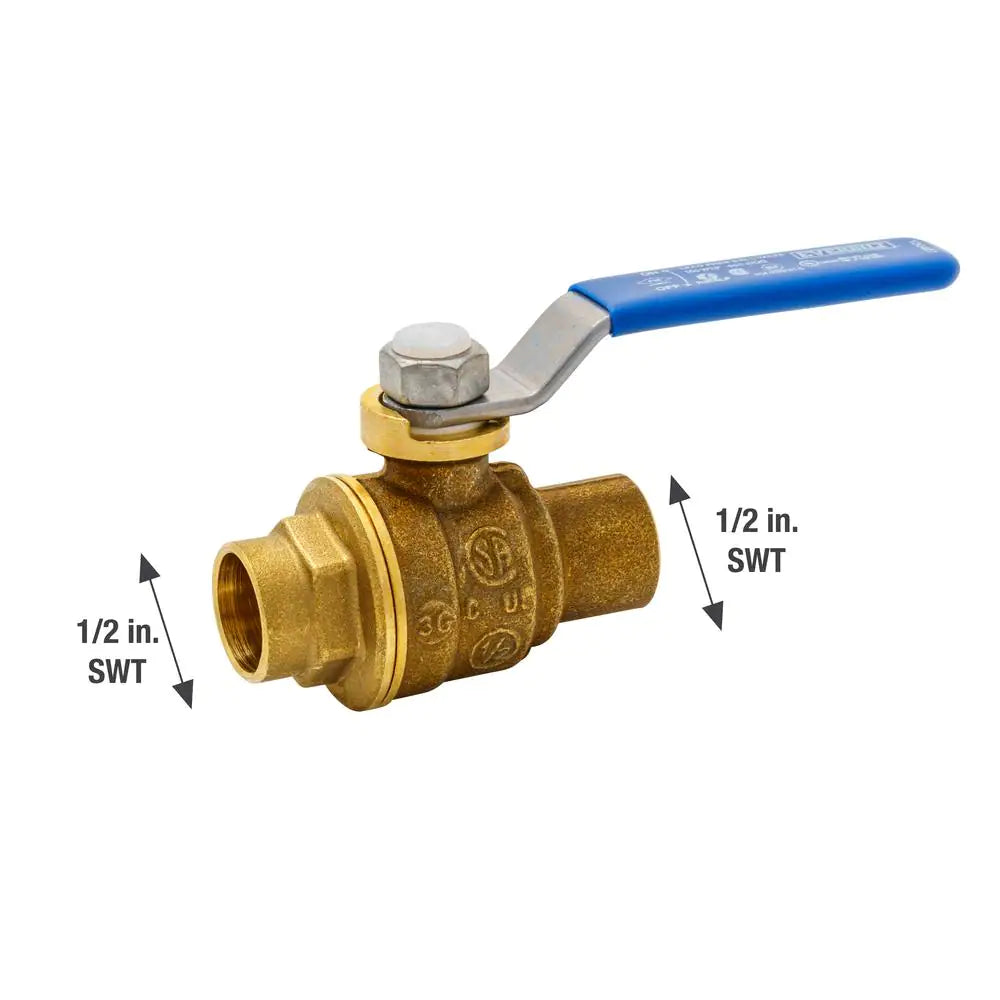 1/2 In. Brass C X C Full Port Ball Valve