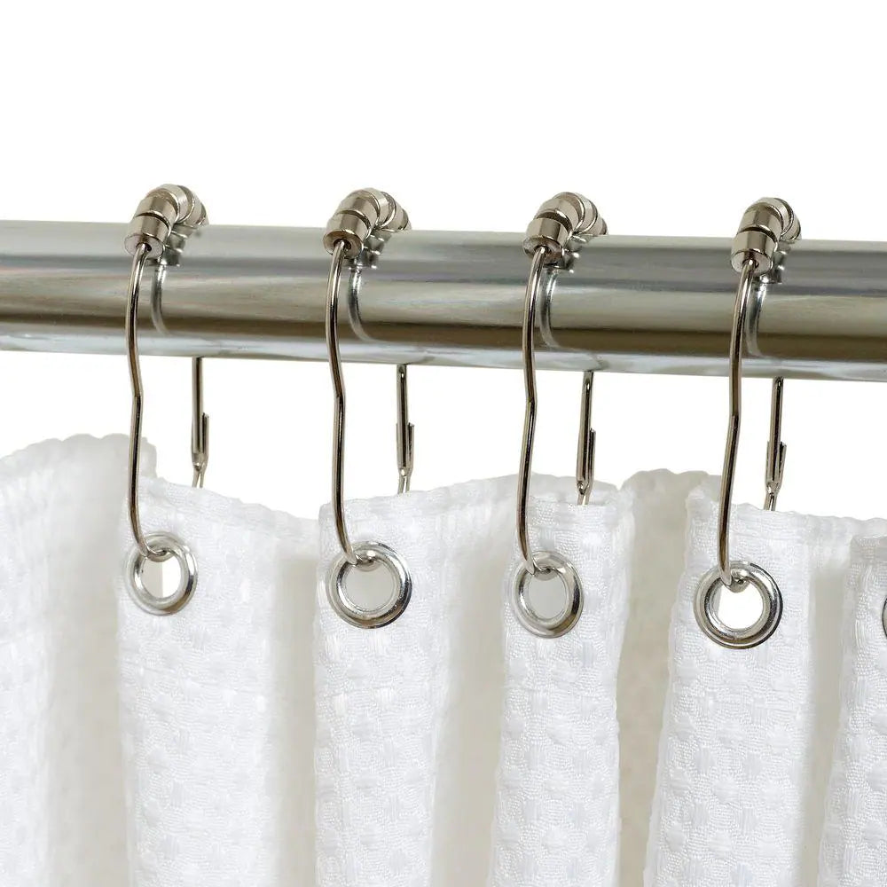 "Chrome Metal Shower Curtain Rings/Hooks"