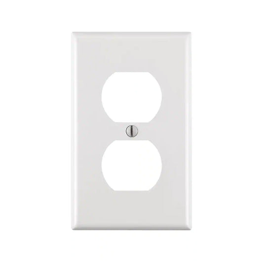 1-Gang Duplex Outlet Wall Plate, White "