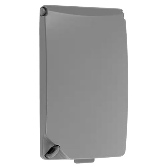 1-Gang Horizontal/Vertical Metallic Weatherproof Flat Cover (24-In-1-Configurations), Gray